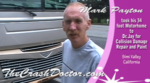 mark p 34 foot mothorhome damage repair and paint job video photo review from www.thecrashdoctor.com